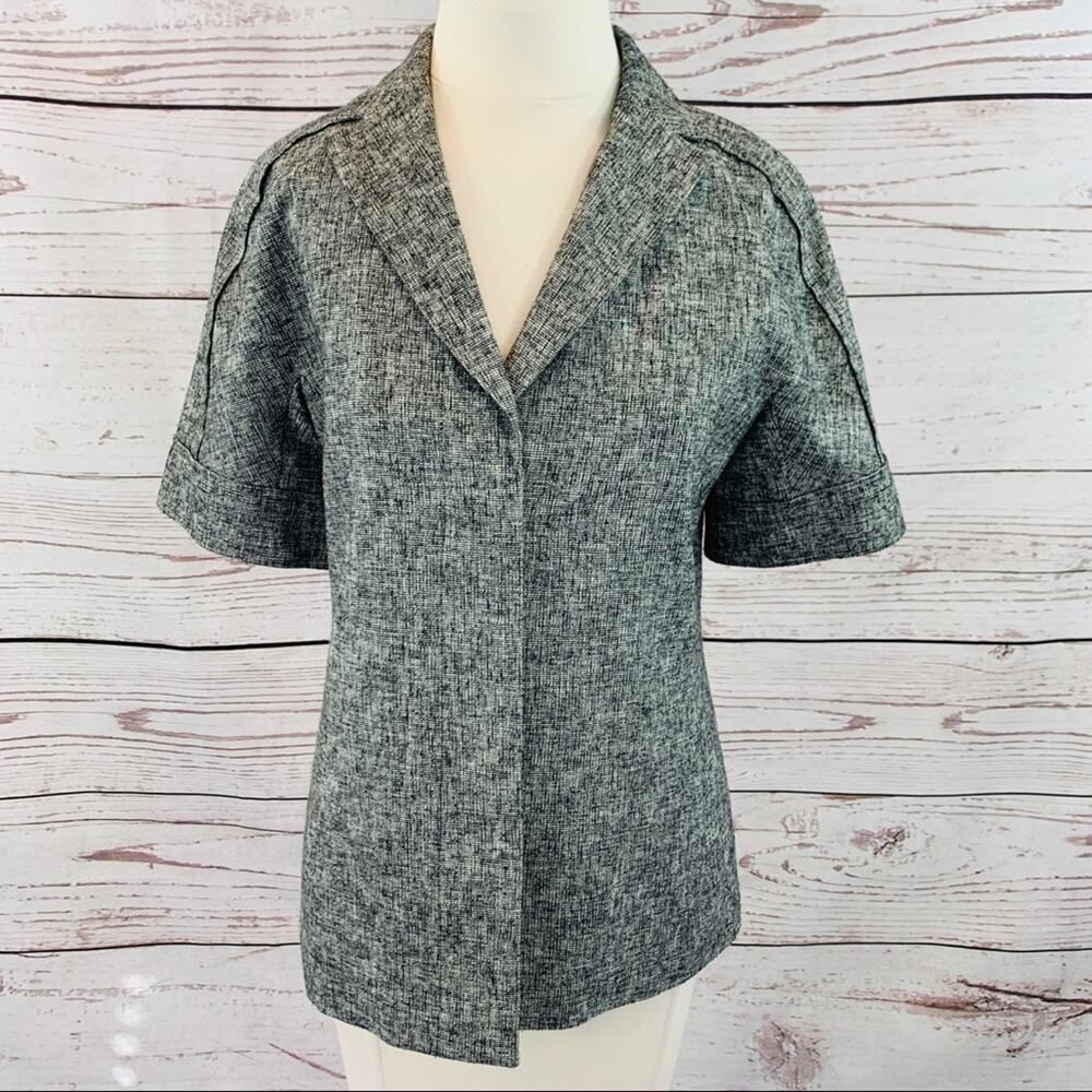 Ann Taylor black and white short sleeve jacket
